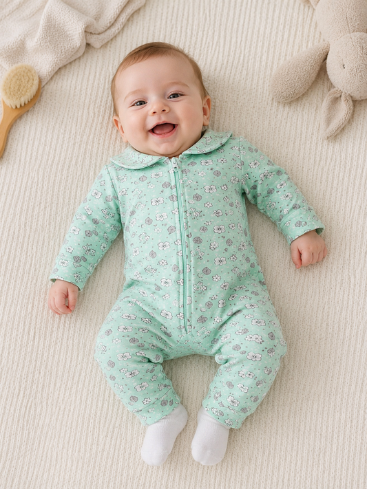 Light Blue Flowers Onesie