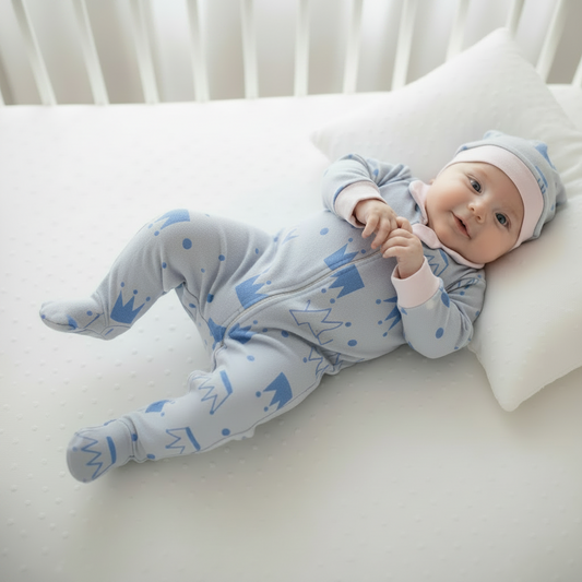Crown Onesie (Pink or Light Blue background)