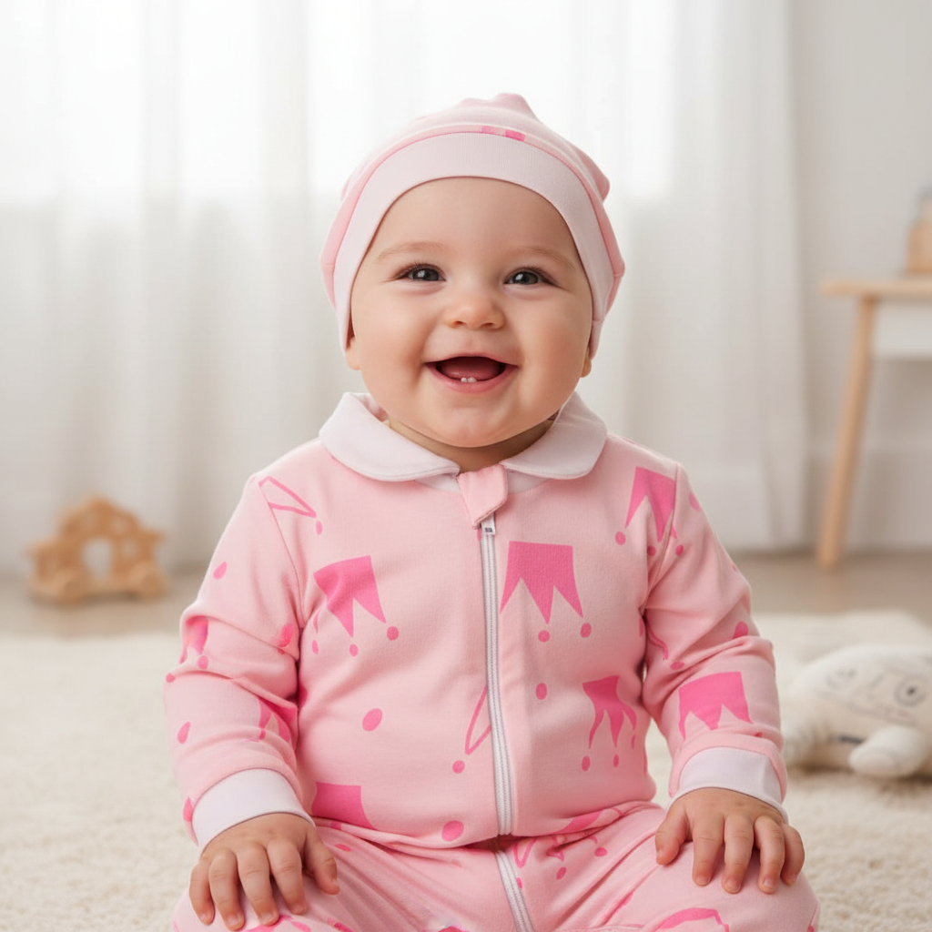 Crown Onesie (Pink or Light Blue background)