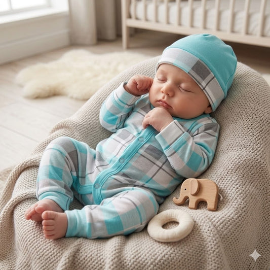 Blue Checkered Onesie