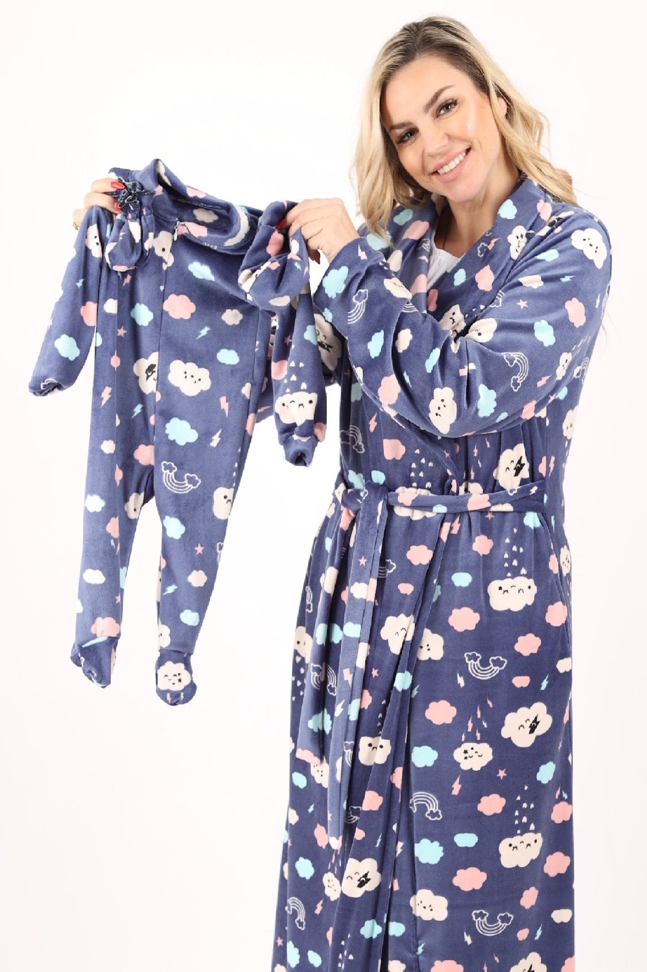 Matching clouds robe set
