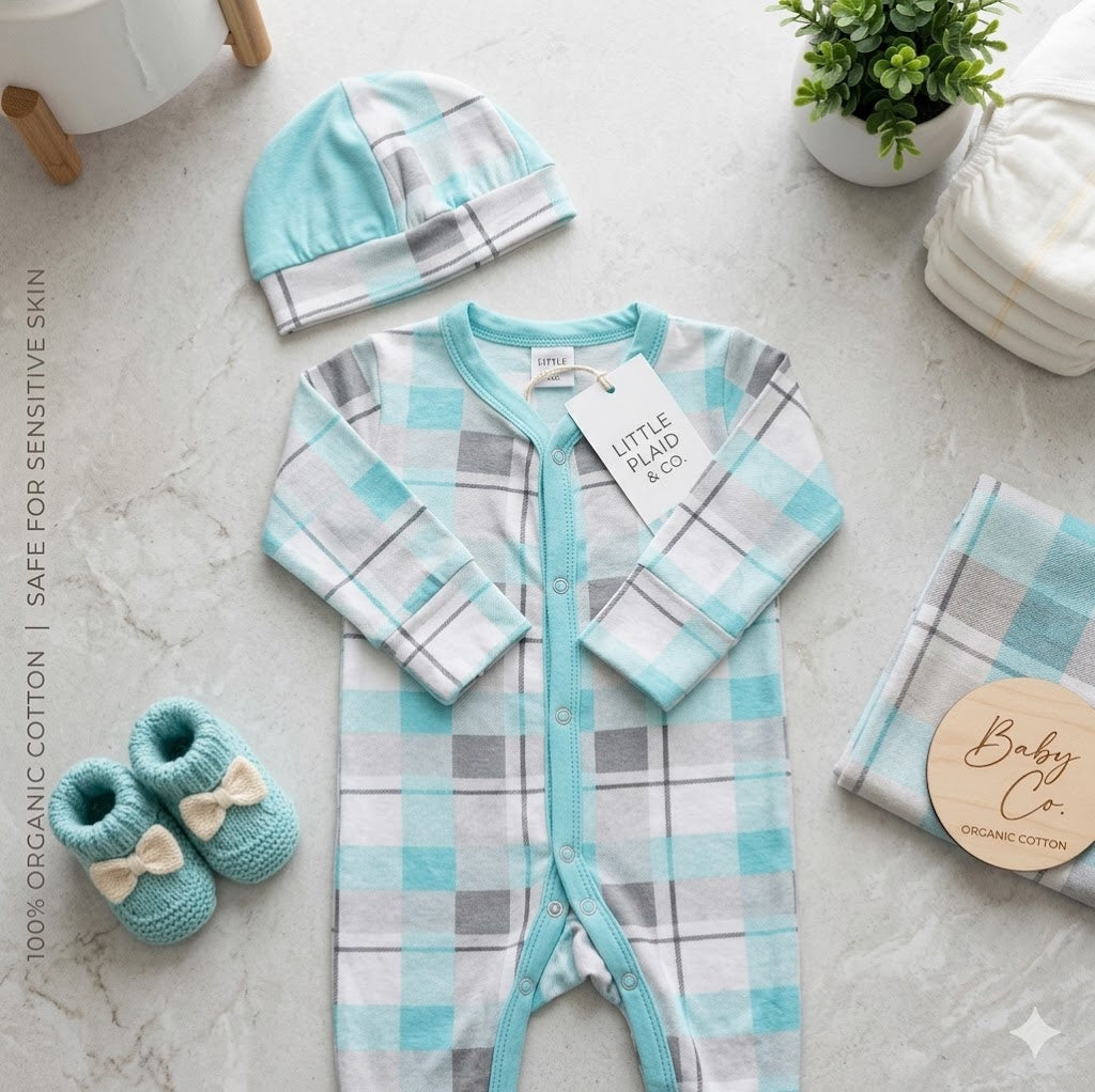 Blue Checkered Onesie