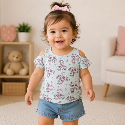 Mint Girls T-shirt Flowers