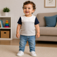 Gray Boys T-shirt Navy Sleeves