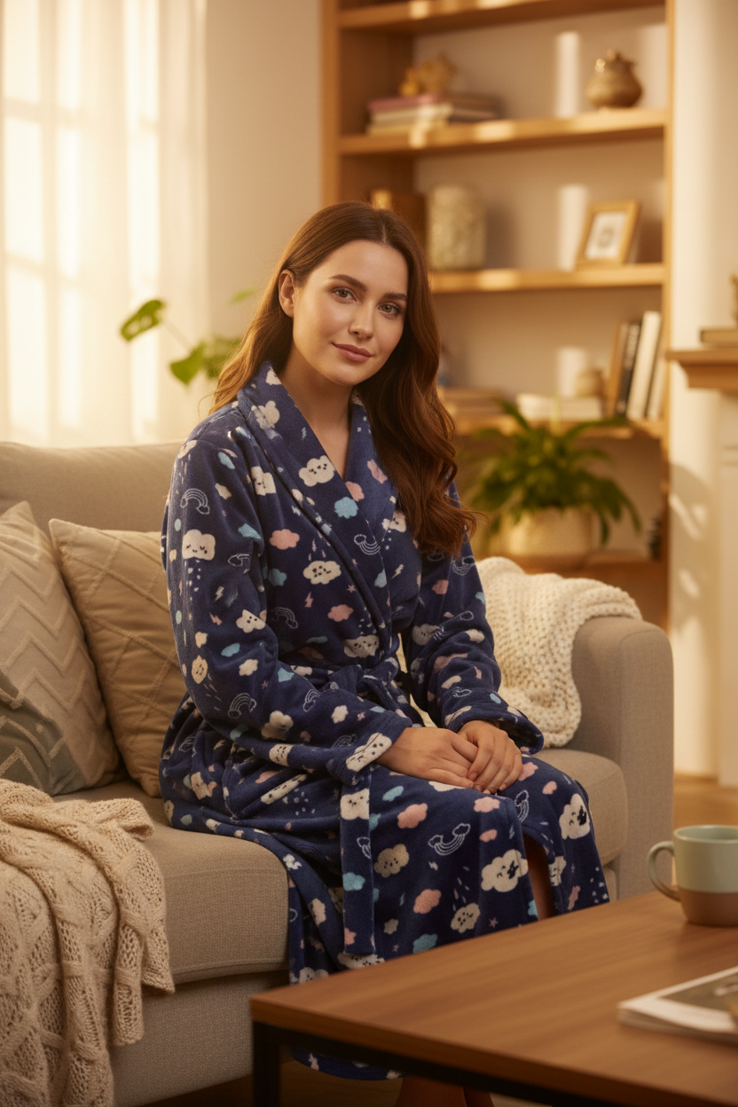 Matching clouds robe set