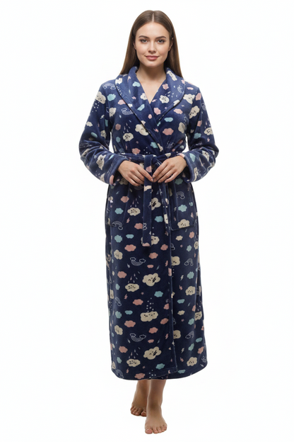 Navy Clouds Robe